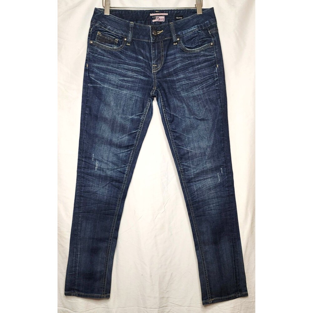 REROCK Express Los Angeles Low Rise Skinny Jeans 8 Dark Wash Stretch Y2K